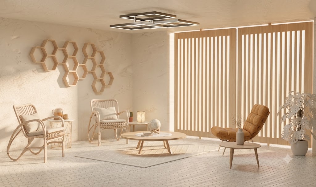 Sunlit residence interior